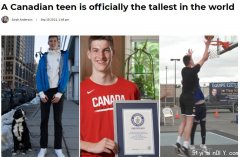 15岁加拿大小伙成全球最高年轻人